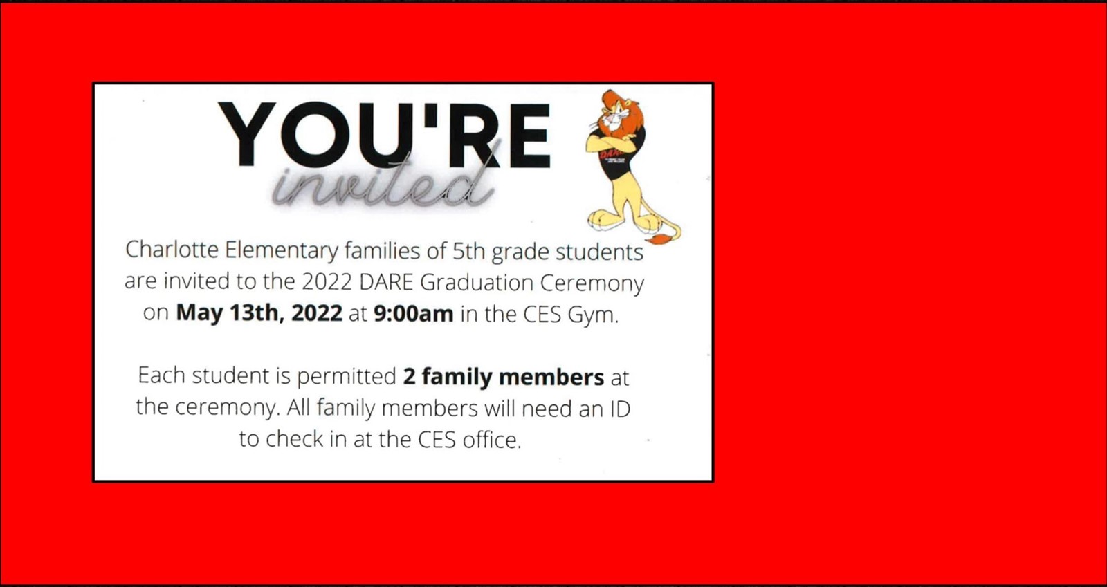 DARE Graduation Invite