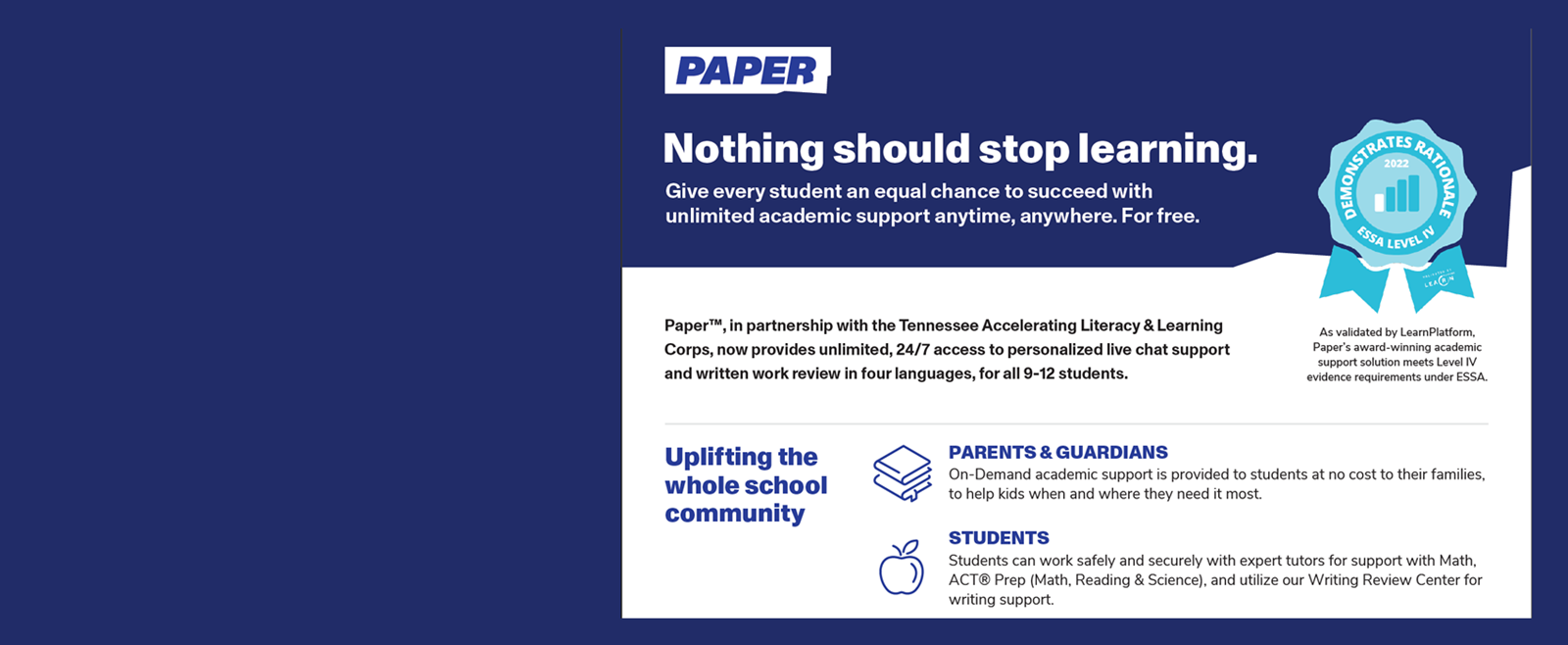 TDOE with Paper Tutoring Services