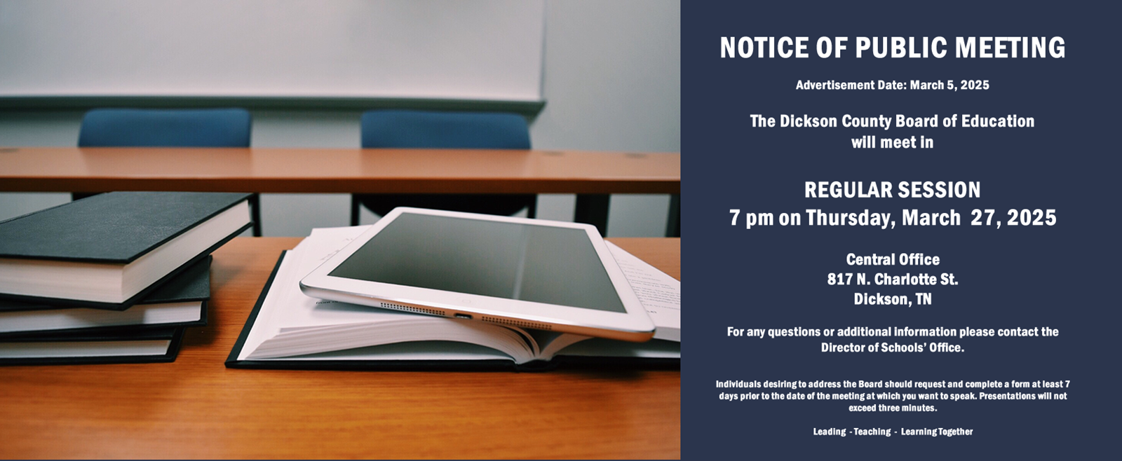 Board of Education Regular Monthly Meeting